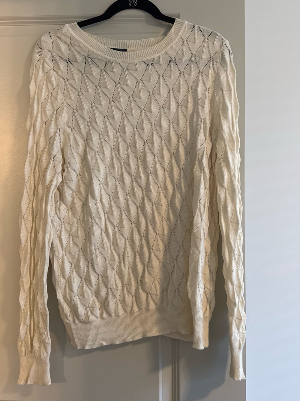 ModCloth Cream Cable Knit Crew Sweater